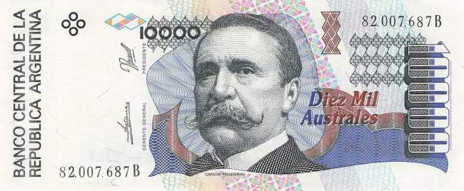 10000 Australes Argentinien 1989 p.334a VF